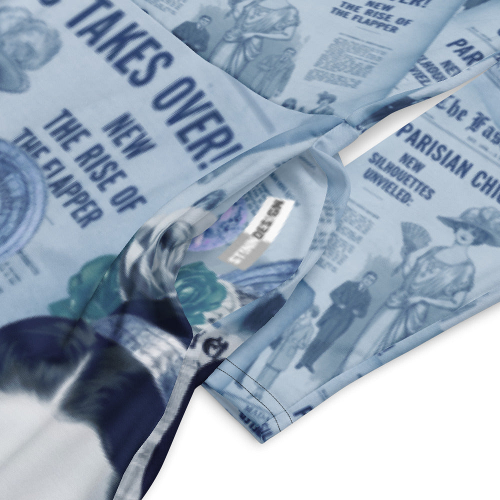 All-over print long sleeve midi dress 306Akl7