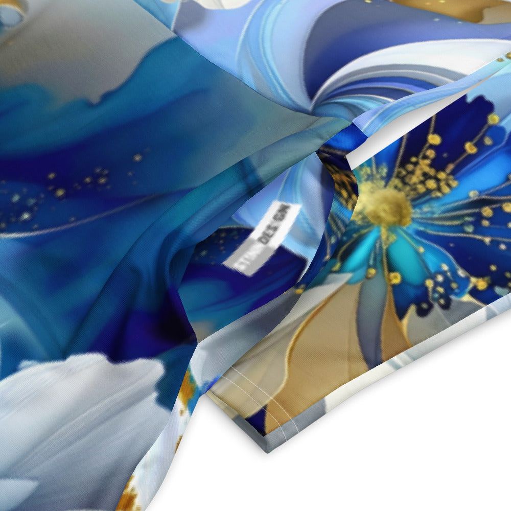 All-over print long sleeve midi dress 309B