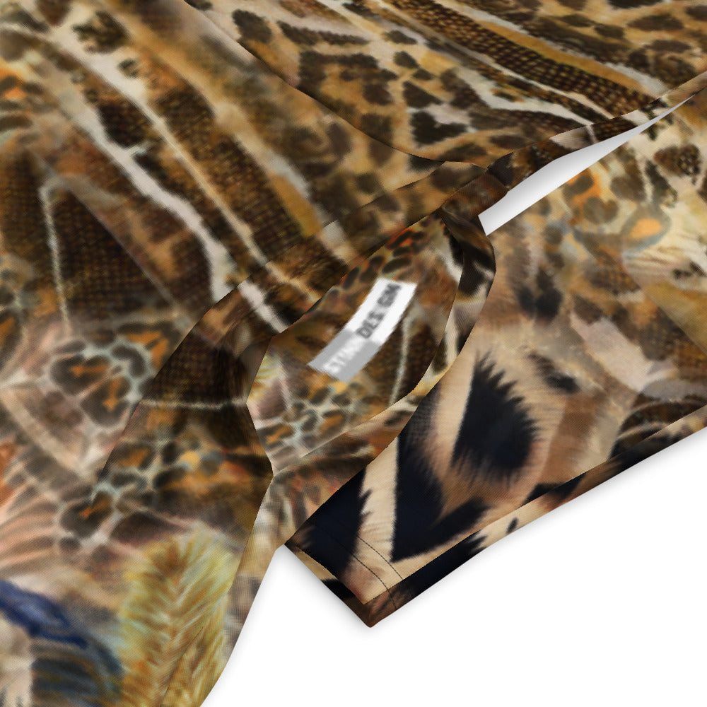 All-over print long sleeve midi dress 314