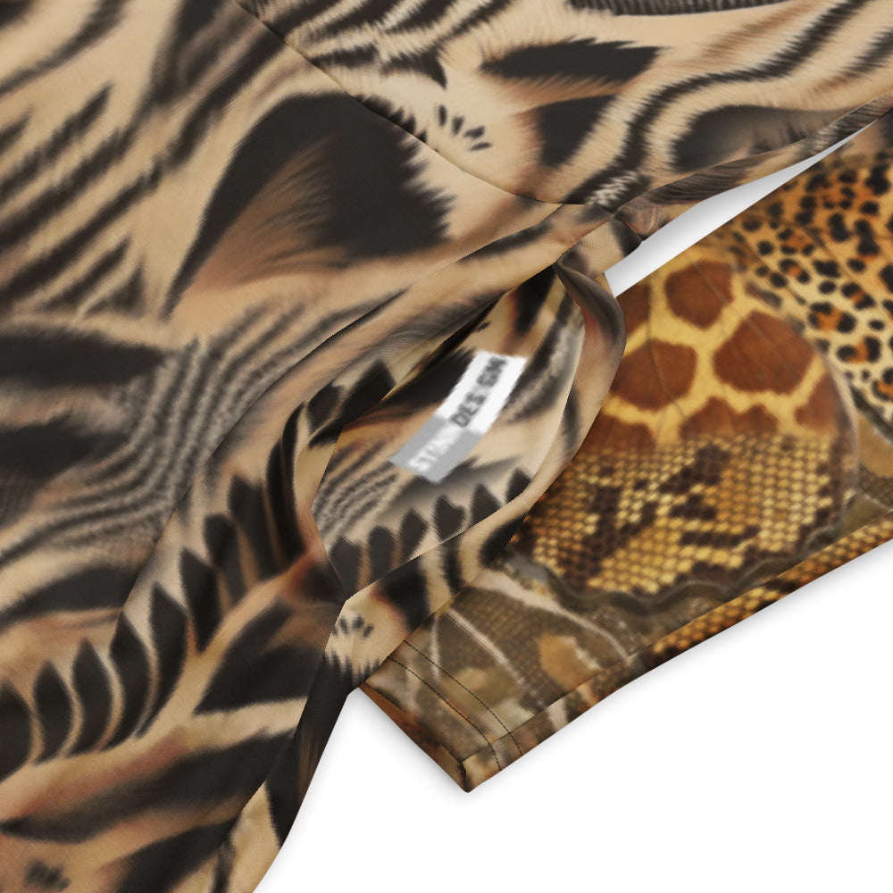 All-over print long sleeve midi dress 314B3