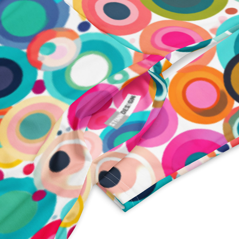 All-over print long sleeve midi dress 316A