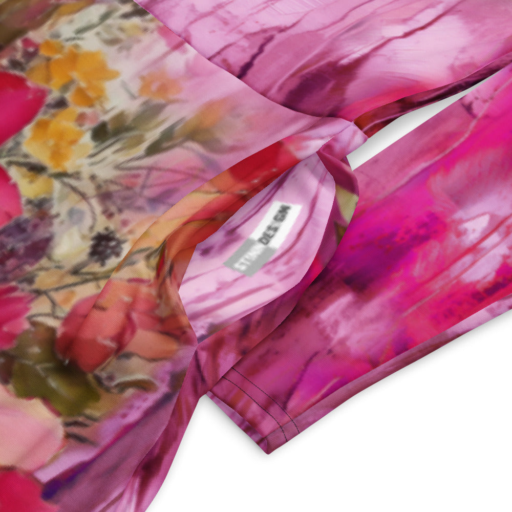 All-over print long sleeve midi dress 318