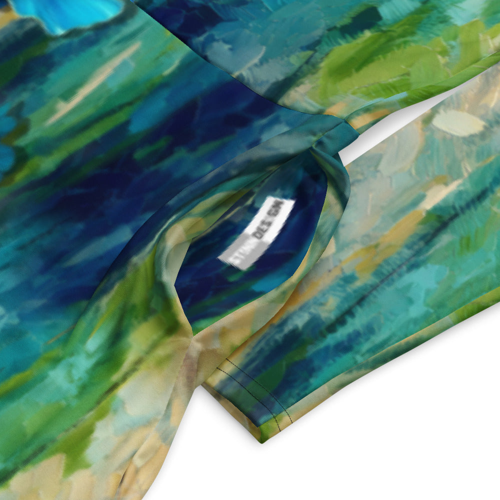 All-over print long sleeve midi dress 317