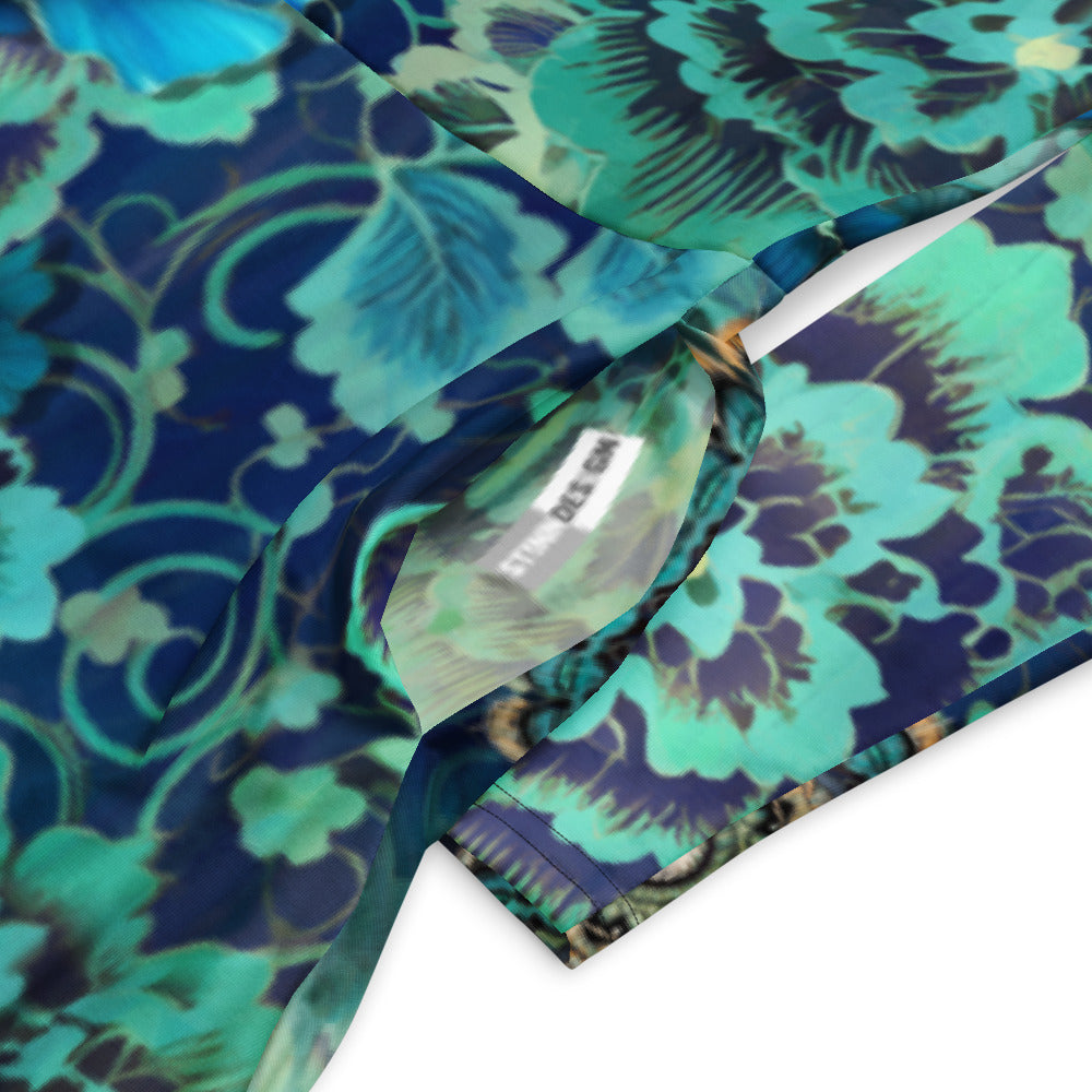 All-over print long sleeve midi dress 317E