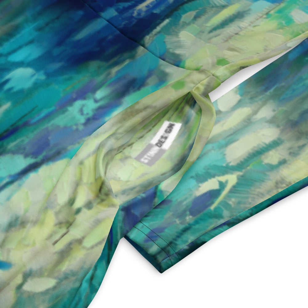 All-over print long sleeve midi dress 317F