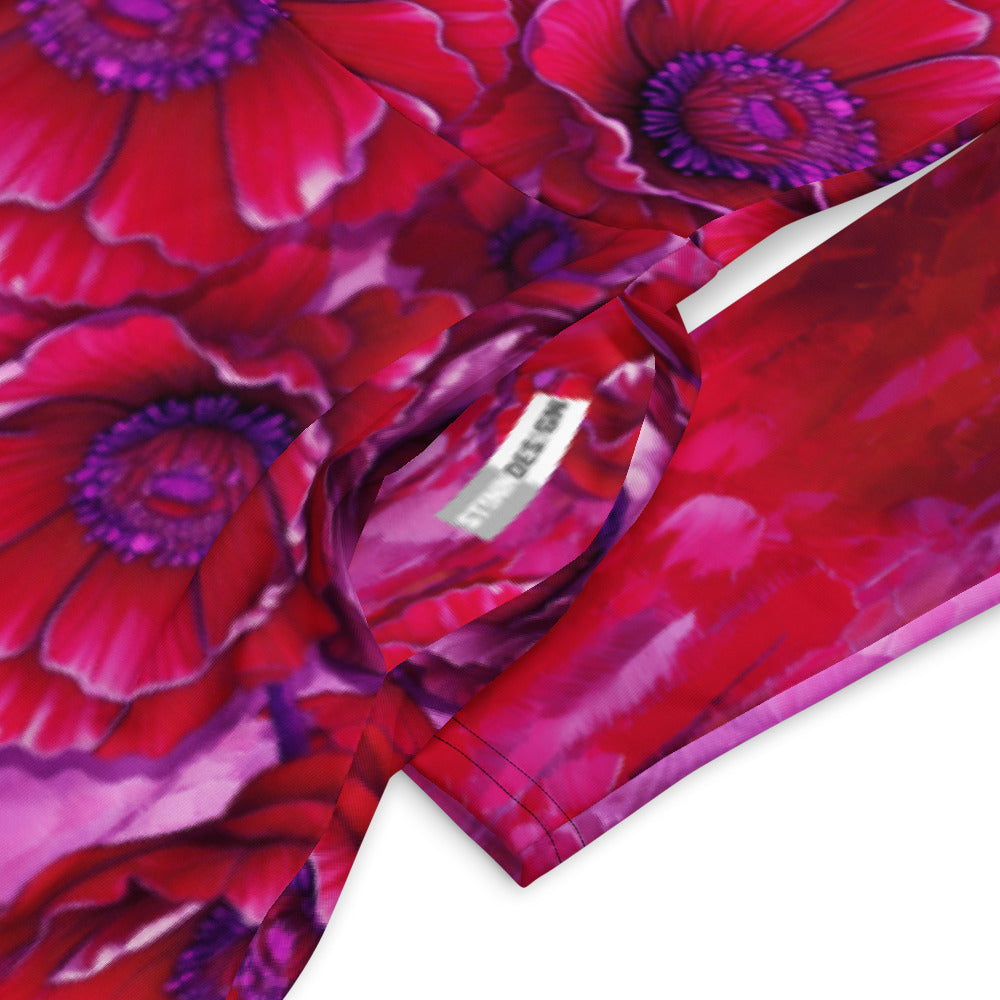 All-over print long sleeve midi dress 317Fkl3