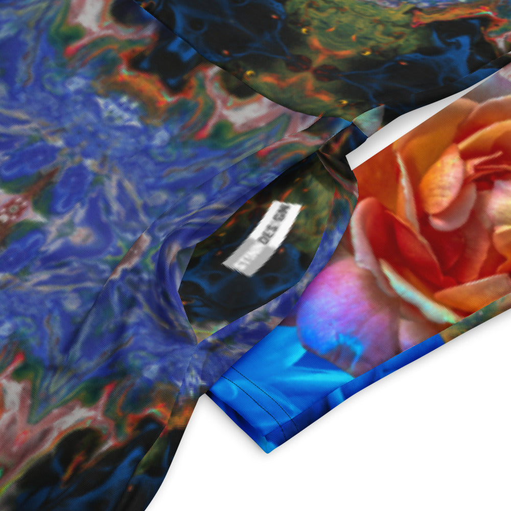 All-over print long sleeve midi dress 326kl1