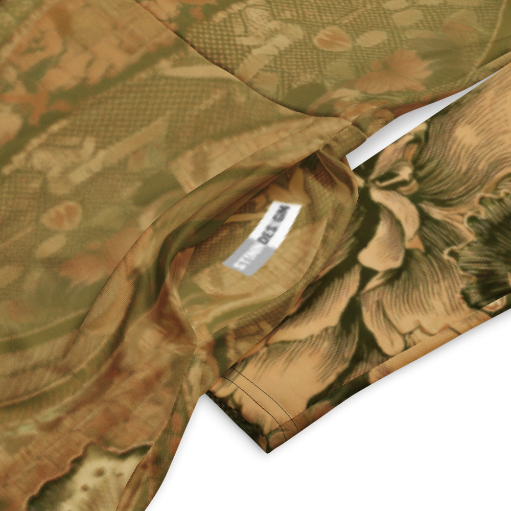 All-over print long sleeve midi dress 330kl5