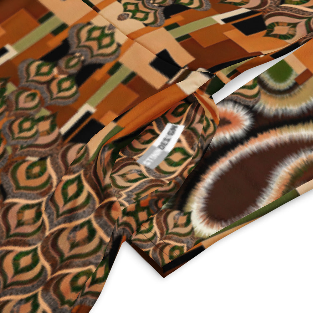 All-over print long sleeve midi dress 327kl1