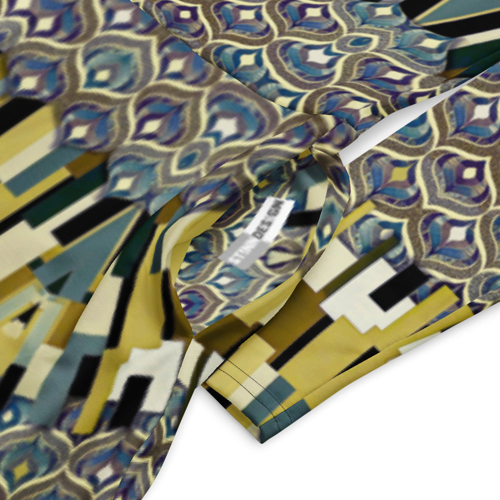 All-over print long sleeve midi dress 328kl5