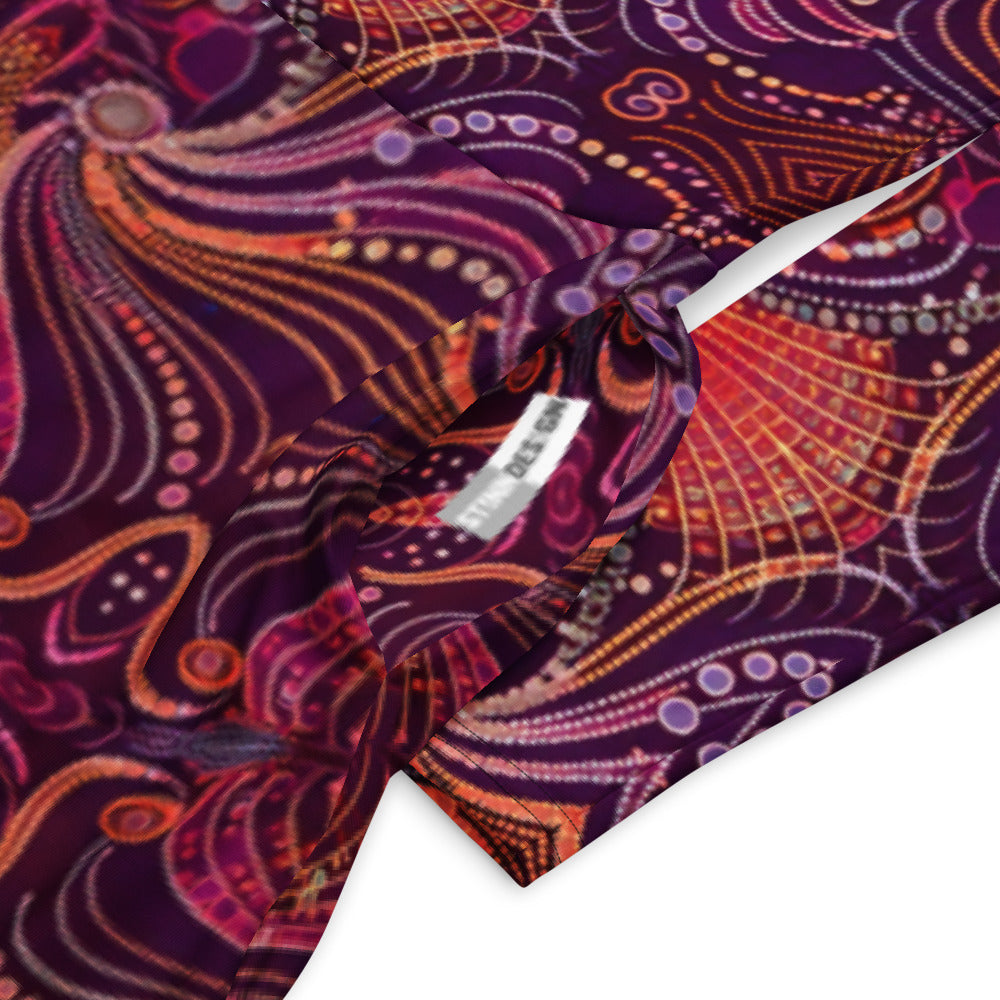 All-over print long sleeve midi dress 329kl1