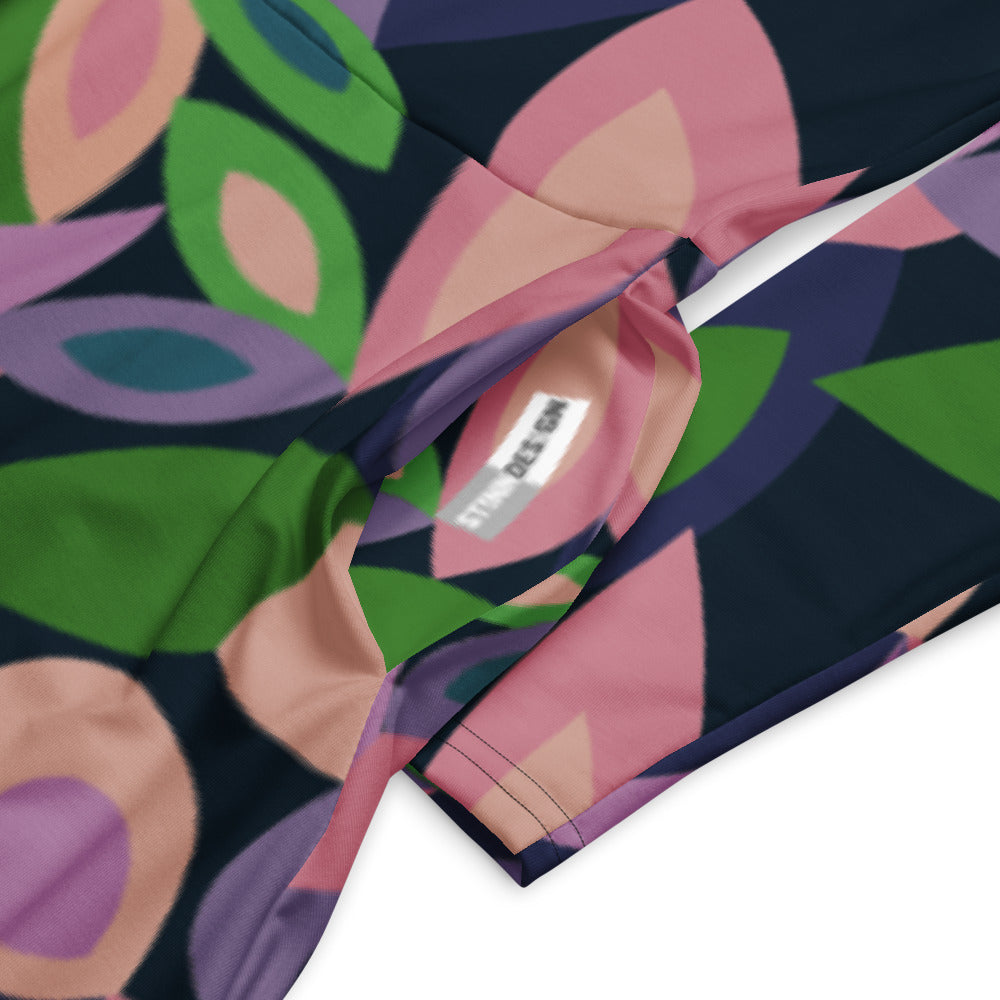 All-over print long sleeve midi dress 323kl4