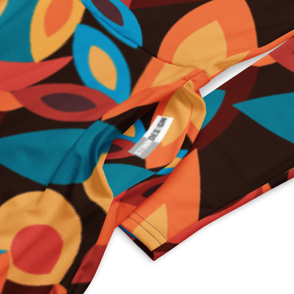 All-over print long sleeve midi dress 323kl1