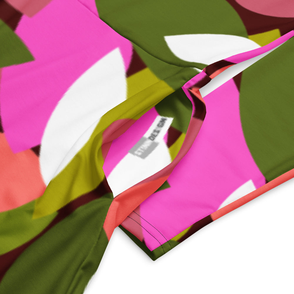 All-over print long sleeve midi dress 338kl3