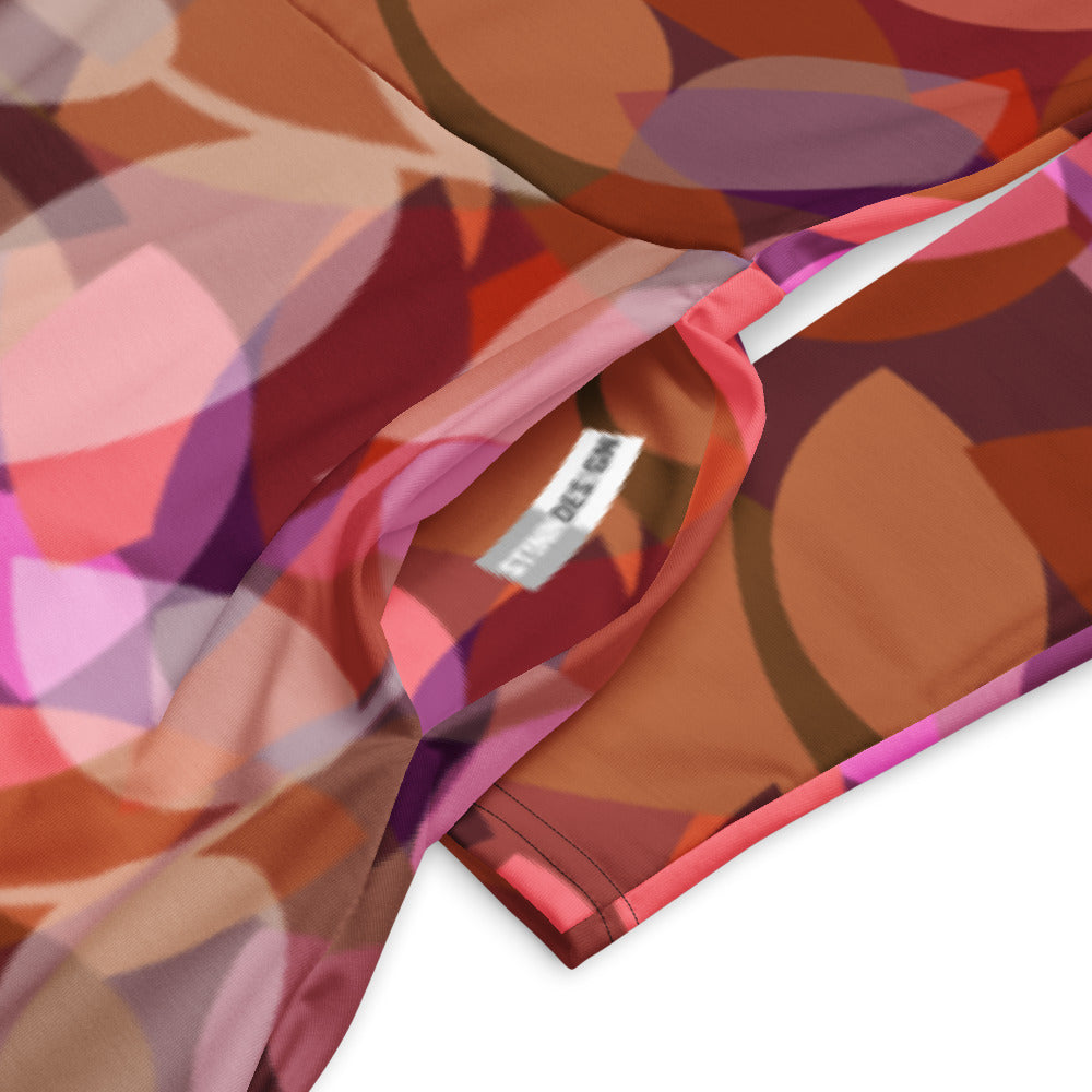 All-over print long sleeve midi dress 338Ckl2b