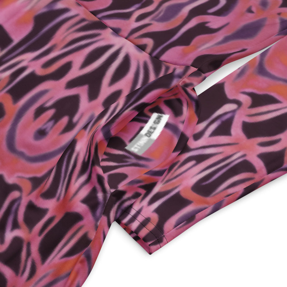 All-over print long sleeve midi dress 339Bkl6