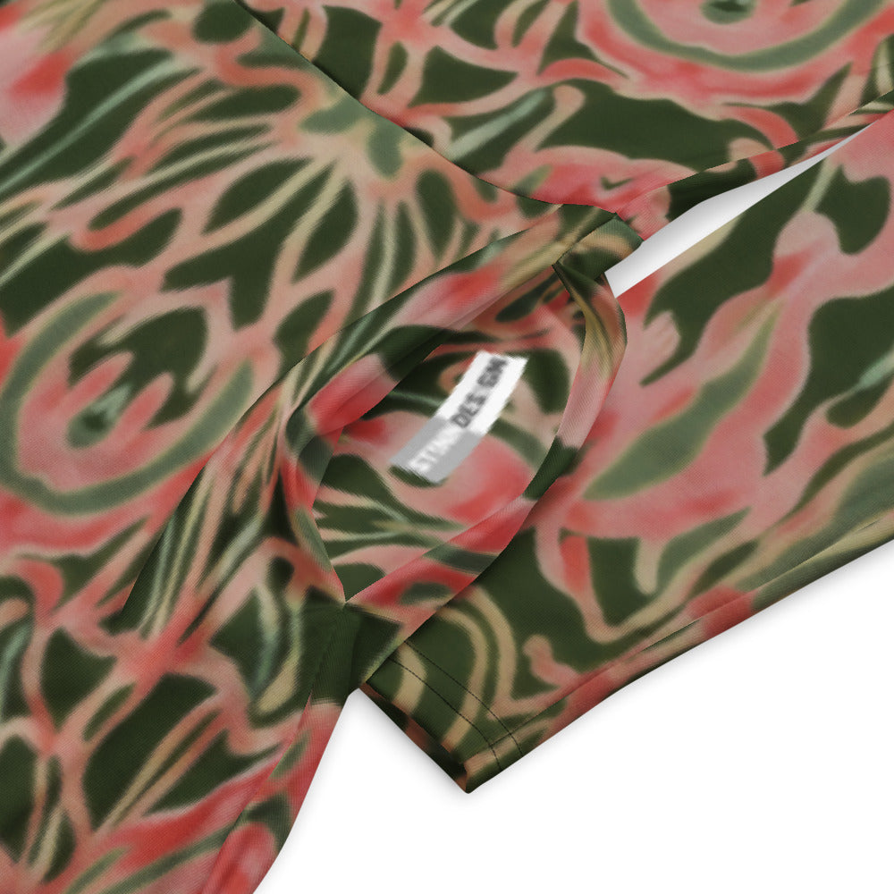 All-over print long sleeve midi dress 339Bkl2