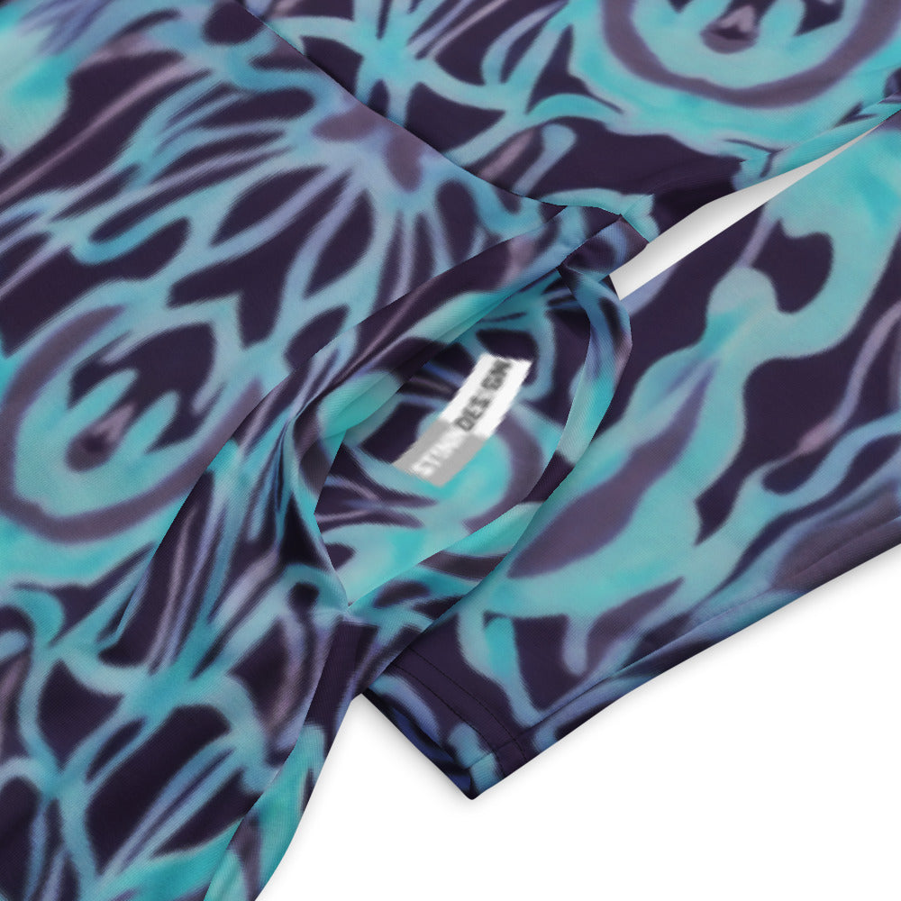 All-over print long sleeve midi dress 339kl1