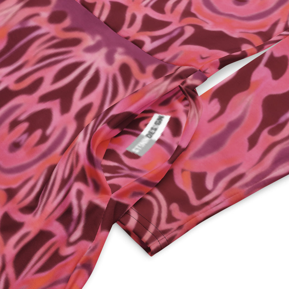 All-over print long sleeve midi dress 339Bkl5