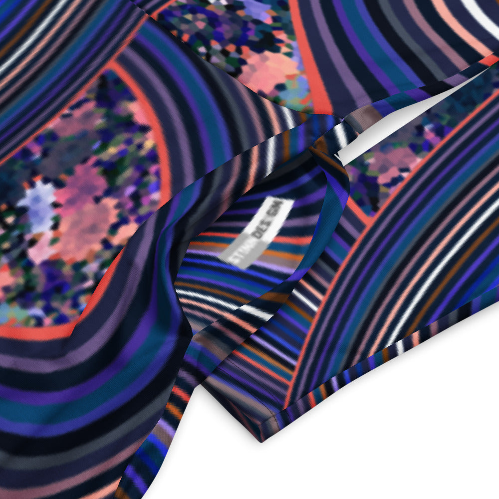 All-over print long sleeve midi dress 340kl3