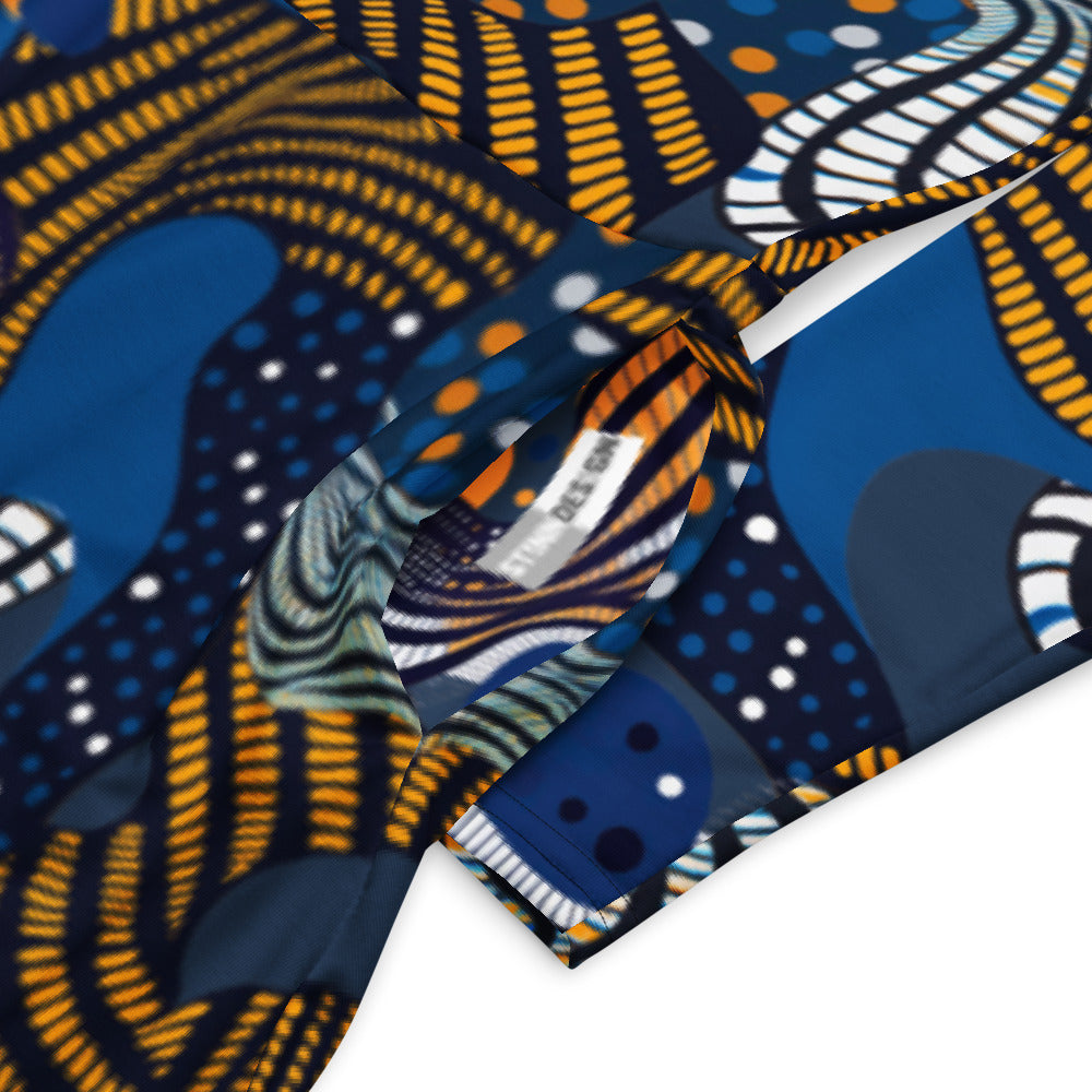 All-over print long sleeve midi dress 357Fkl1