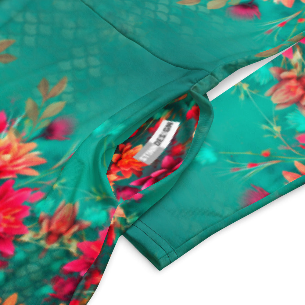 All-over print long sleeve midi dress  360kl1b