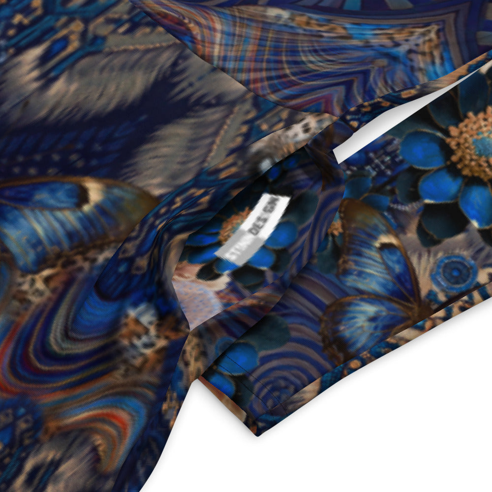 All-over print long sleeve midi dress 156D3C
