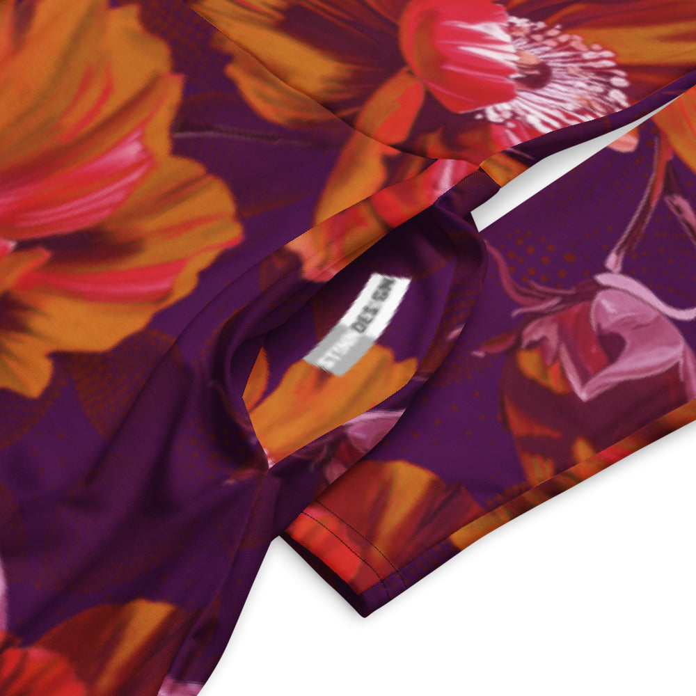 All-over print long sleeve midi dress 371kl3